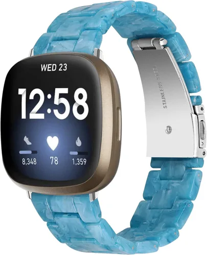 Vista 11 de Correa de reloj de resina compatible con Fitbit Versa 4/Sense 2/Versa 3/Sense 1, pulsera brazalete de moda ligera y ajustable de repuesto
