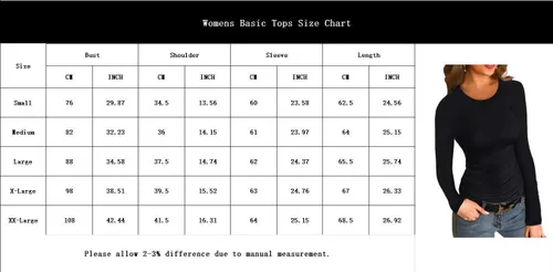 Vista 4 de Camisas de manga larga acanaladas con cuello redondo para mujer, suéteres ajustados y básicos casuales