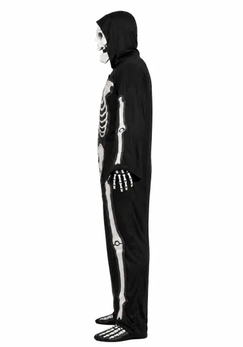 Vista 2 de Disfraz de Esqueleto 3-D para Hombre Multicolor