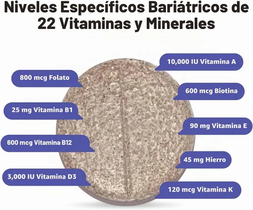 Vista 3 de Bari Life Just One Masticable, Multivitamínico Bariátrico Once Daily y Hierro