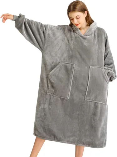 Vista 15 de Kipswiza Blanket Hoodie - Wearable Blankets Oversized Cozy Flannel Sweatshirt Blanket as Gifts for Adult Women Men
