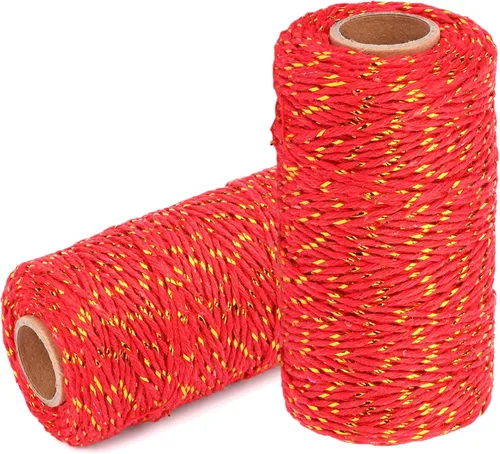 Vista 9 de Cuerda de Hilo de Algodón para Panaderos: 2 Rollos de Cordel para Manualidades Envolver Regalos - 656 Pies de Cordel Negro Blanco para Cocina