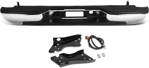 Vista 8 de DNA MOTORING Parachoques trasero escalonado con luces de placa de matrícula compatible con 99-06 Silverado Sierra 1500/99-04 Silverado Sierra 2500