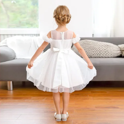 Vista 2 de Gripooaven Vestidos de flores para niñas de 3 a 8 años para cumpleaños, boda, fiesta, Amarillo