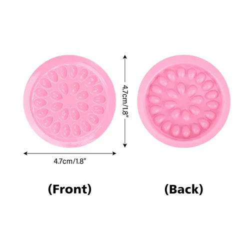 Vista 2 de G2PLUS Soportes de pegamento para pestañas postizas, 100 PCS bandejas desechables para pestañas, paleta de pegamento de plástico rosa
