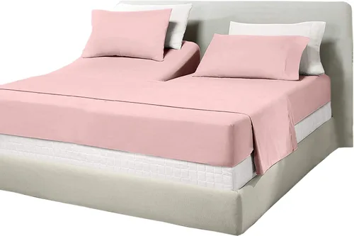 Vista 48 de Juego de sábanas de algodón de 600 hilos tamaño Queen dividido para base de cama ajustable, juego de sábanas de 4 piezas con bolsillo profundo