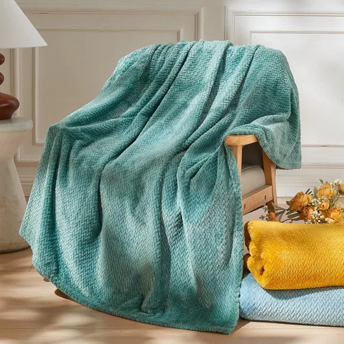 Vista 27 de NEWCOSPLAY Manta de Tiro Súper Suave Aqua Franela Sedosa Premium Fleece con Patrón de Hojas Ligera Manta de Cama para Uso en Todas las Estaciones