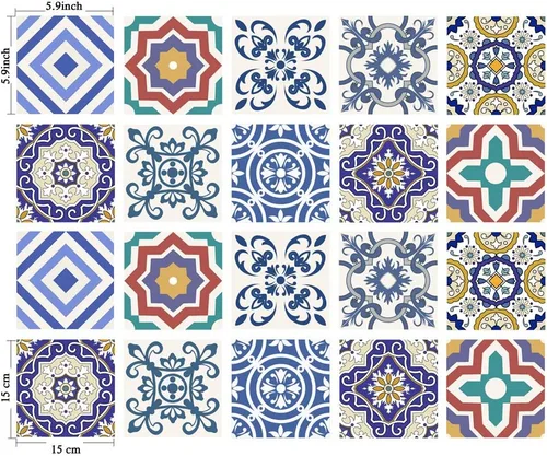 Vista 31 de Azulejos Adhesivos Despegar y Pegar Estilo Azulejo Español Portugués para Salpicadero Juego de 20 piezas (3.9_B)