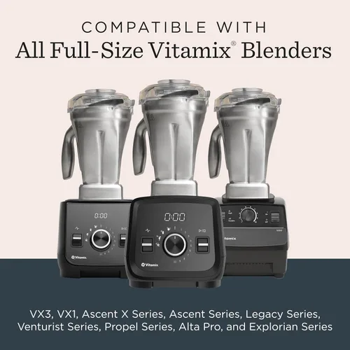 Vista 8 de Vitamix Contenedor de licuadora de acero inoxidable de 48 onzas con AUTO-DETECCIÓN, apto para lavavajillas, tapa transparente libre de BPA