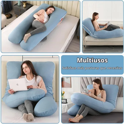 Vista 5 de Amagoing - Almohada de embarazo refrescante para dormir, almohada de maternidad en forma de U de cuerpo completo para mujeres con dolor de cadera