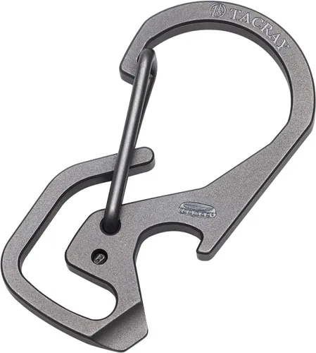 Vista 8 de TACRAY Clip de llavero de mosquetón compacto, titular de la llave EDC de titanio, Gancho de llavero anti-pérdida, Llavero multiherramienta