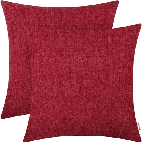 Vista 18 de BRAWARM Fundas de almohada 40x40 cm - Paquete de 2 fundas de almohada de chenilla negra, fundas de almohada de chenilla suave teñida sólida