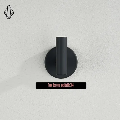 Vista 5 de JQK TH100-PB-P2 - Gancho negro para toallas de baño, cocina, garaje, montaje en la pared (paquete de 2), acero inoxidable 304 negro mate, TH100-PB-P2