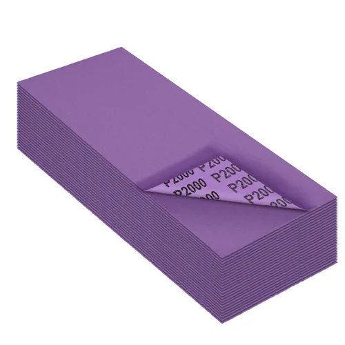 Vista 22 de Papel de lija de grano 80, hojas de lija en seco y húmedo, papel de arena abrasivo de cerámica de alto rendimiento para acabado de muebles