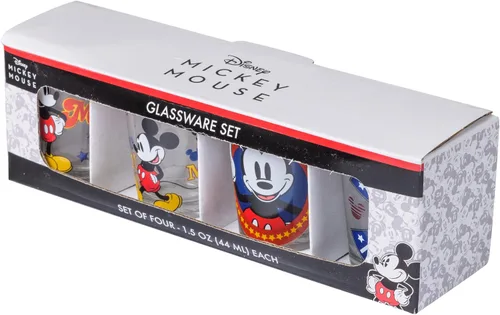 Vista 7 de Silver Buffalo Disney Classic Mickey Mouse - Paquete de 4 mini gafas, 1.5 onzas