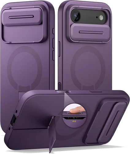 Vista 46 de SURITCH Funda para iPhone Air con cubierta de control de cámara, funda deslizante para cámara y soporte ajustable, compatible con MagSafe, a prueba