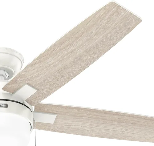 Vista 15 de Hunter Anisten 52487 - Ventilador de techo interior de 52 pulgadas con luz LED, ventilador de techo blanco con cadena de tracción, para dormitorio