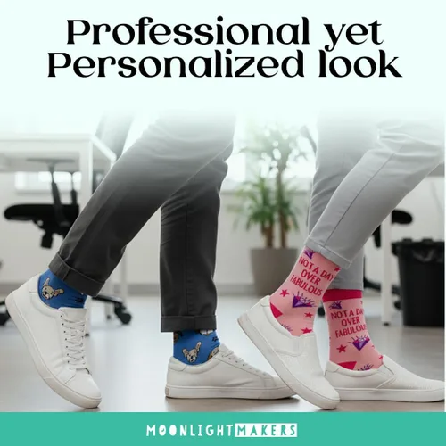 Vista 60 de Moonlight Makers Funny Colored Socks, Novelty Socks, Stocking Stuffer, Unisex Socks