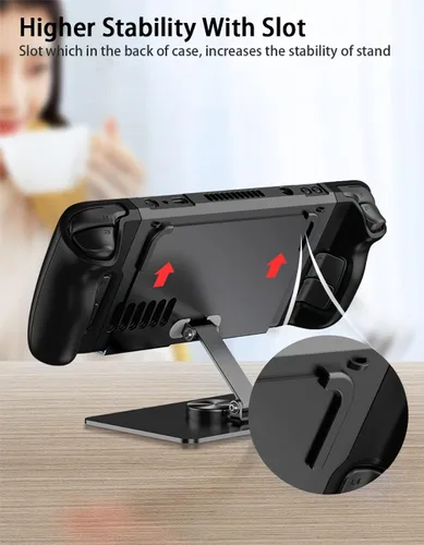 Vista 4 de voppton Funda protectora de cubierta de vapor, cubierta protectora de plástico delgada con soporte de soporte, base de soporte ajustable plegable