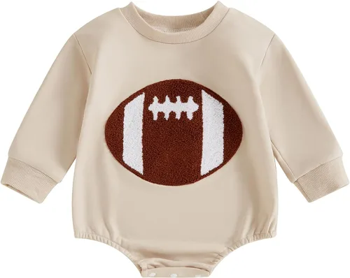Vista 80 de MERSARIPHY Sudadera de fútbol para bebé, traje de manga larga con letras divertidas, ropa de otoño e invierno
