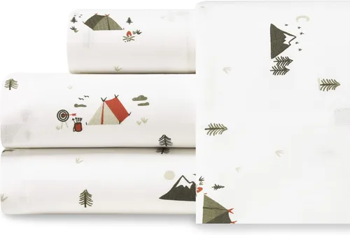 Vista 23 de Eddie Bauer - Juego de sábanas individuales, sábanas de percal de algodón, frescas y frescas, ideales para dormitorio
