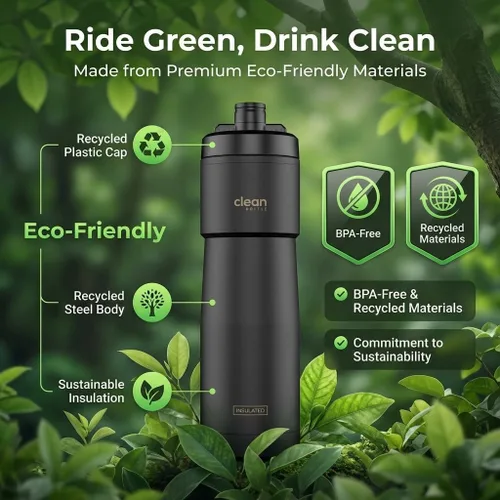 Vista 5 de THE CLEAN HYDRATION COMPANY - Botella de agua deportiva de 20 onzas, botella de agua aislada para bicicleta con boquilla fácil de limpiar, fácil