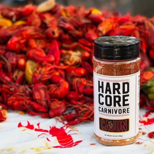 Vista 5 de Hardcore Carnivore Condimento cajún (agitador de 10.5 onzas) hecho en Texas, mezcla auténtica para gumbo, frijoles rojos y arroz, jambalaya y más