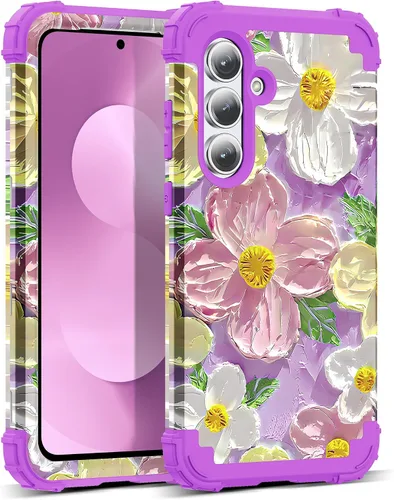 Vista 37 de Funda para Galaxy A14 5G Case, Patrón Floral 3 en 1 Protección Resistente de Servicio Pesado a Prueba de Golpes Parachoques de Goma de Silicona
