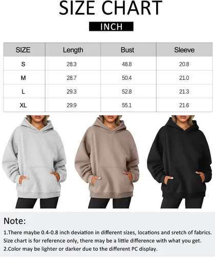 Vista 6 de AUTOMET Sudaderas de gran tamaño con capucha de forro polar para mujer, camisas de manga larga, ropa de otoño con bolsillo