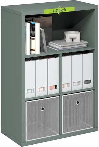 Vista 14 de Furinno LUDER - Estantería de libros, estantería moderna de 2 niveles, estantería abierta de 9 x 16 x 21, para sala de estar, dormitorio, oficina