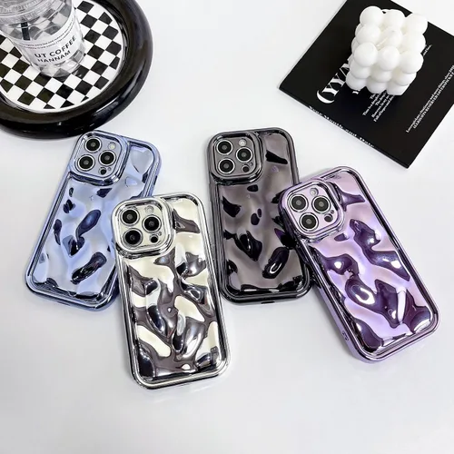 Vista 7 de Funda de protección de lente de cámara con textura de meteorito brillante de lujo, galvanizada suave a prueba de golpes para iPhone 14 Pro Max