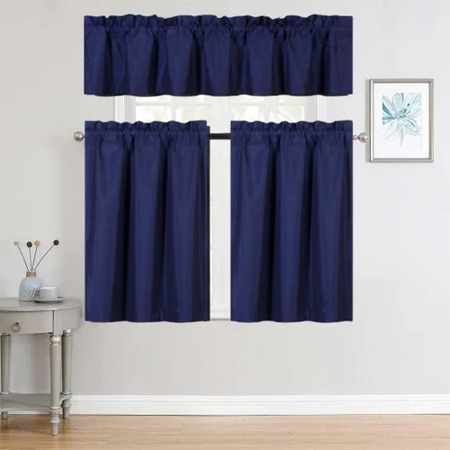 Vista 7 de Versátil juego de 3 piezas con bolsillo para barra, panel de ventana pequeña, con forro de espuma, cortina opaca (K3) (negro)