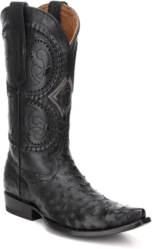 Vista 2 de Cuadra Full Quill Avestruz Botas Occidentales 2B41A1