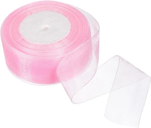 Vista 8 de PATIKIL Cinta de organza transparente de 1-37/64 pulgadas, 50 yardas, 1 rollo de tela decorativa de gasa para envolver regalos, manualidades, ramo