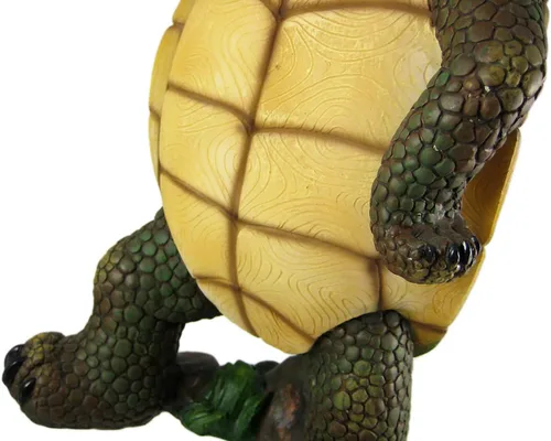Vista 5 de Divertida tortuga campestre con estatua de linterna para exteriores
