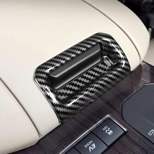 Vista 5 de para Toyota Highlander 2020 2021 2022 2023 Accesorios Cubierta de Interruptor de Botón de Caja de Apoyabrazos, Calcomanía de Pegatina de Impresión