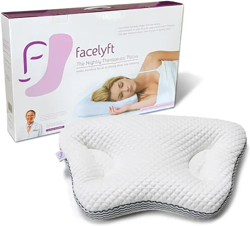 Vista 6 de Almohada - Dispositivo facial de prevención de arrugas del sueño, diseño patentado para huecos de oído, diseñado para personas que duermen de lado