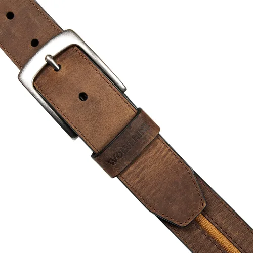Vista 3 de Wolverine Men's Reversible Full Grain Leather Belt Heavy Duty Workwear Casual Durable Metal Buckle