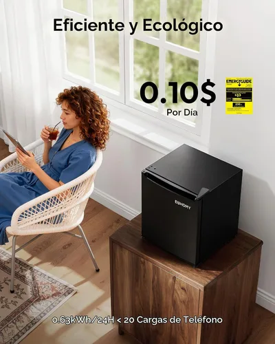 Vista 4 de EUHOMY Mini refrigerador de 1.7 pies cúbicos, refrigerador compacto de Negro