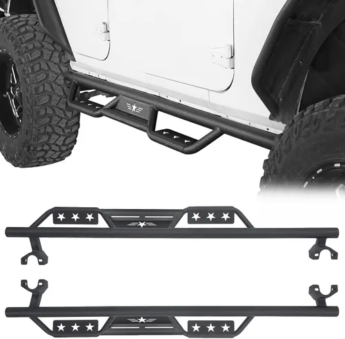 Vista 10 de u-Box Barras Nerf, Paso Lateral y Estribos de Correr para Jeep JKU Wrangler Unlimited 2007-2018