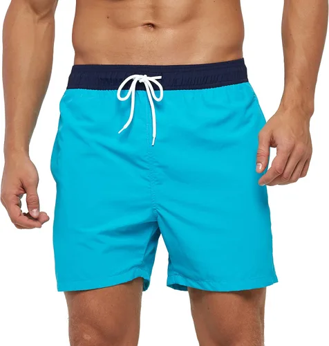Vista 31 de SILKWORLD Traje de baño para hombre, pantalones cortos de playa de secado rápido con bolsillos Ejército Verde-ag