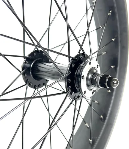 Vista 7 de 20x4.0 Rueda de bicicleta delantera gorda en bicicleta de nieve 20 pulgadas doble pared doble cojinete cubo 36x12G radios 5.315 in caída freno