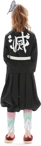 Vista 5 de Kochou Shinobu - Disfraz de kimono para cosplay con pinzas para el pelo