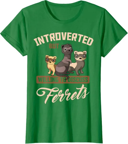 Vista 32 de Camiseta para amantes de los animales de los hurones, Negro, S