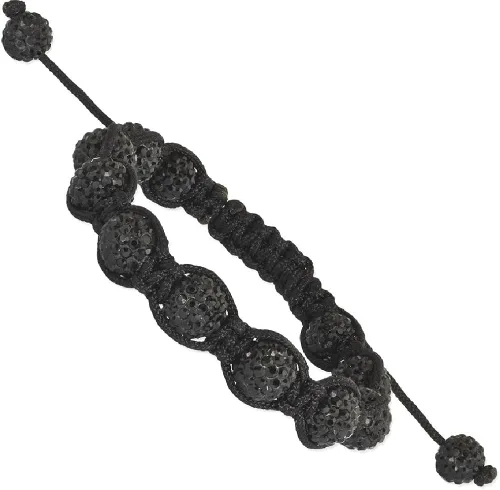 Vista 8 de Icecarats 10mm. negro de abalorio de vidrio enlace pulsera de cordón ajustable de envoltura elástica