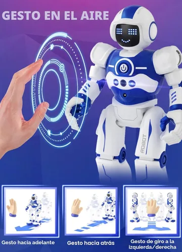 Vista 3 de Juguetes robot para niños, control remoto programable, inteligente, para caminar, bailar, robot con gesto y detección para niños de 4, 5, 6, 7, 8