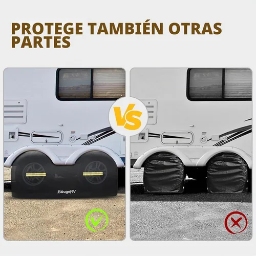 Vista 7 de BougeRV Fundas para neumáticos de autocaravana, cubierta de rueda de doble eje (2 paquetes) se adapta a neumáticos de 30 a 33 pulgadas de diámetro