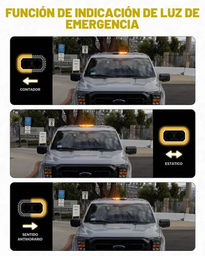 Vista 4 de Xprite Barra de Luz Estroboscópica de Emergencia Ámbar para Techo, Luces Intermitentes de Seguridad Beacon de Advertencia con Panel de Control Base