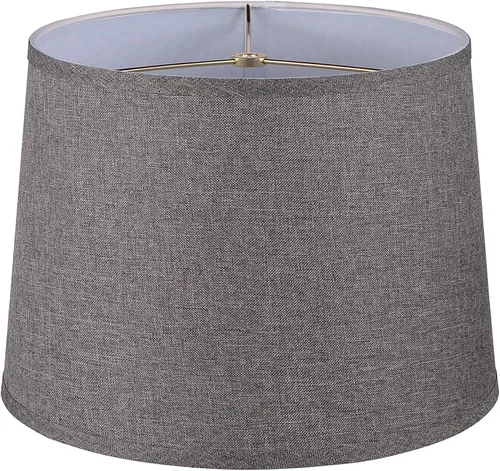 Vista 20 de Aspen Creative 32140 Pantalla de lámpara de construcción araña con forma de imperio de transición de tela dura en lino beige, 12" superior x 14
