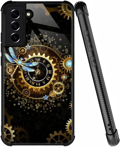 Vista 14 de ZHEGAILIAN Funda compatible con Samsung Galaxy S21, funda de vidrio orgánico para niñas, mujeres y hombres, diseño de cuatro esquinas, antiarañazos